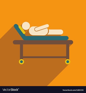 Modern flat icon with long shadow patient in vector image