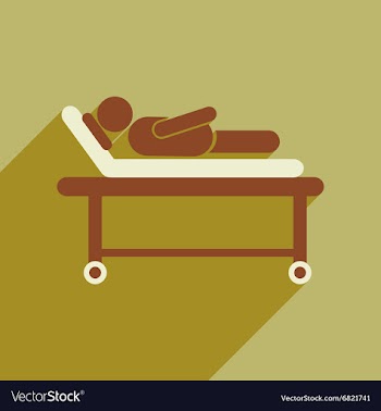 Modern flat icon with long shadow patient in vector image
