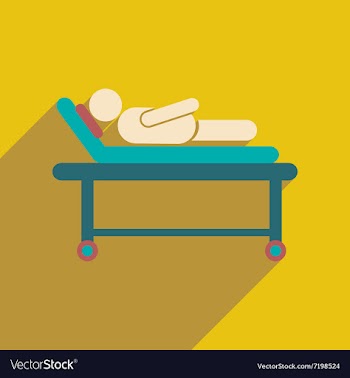 Modern flat icon with long shadow patient in vector image