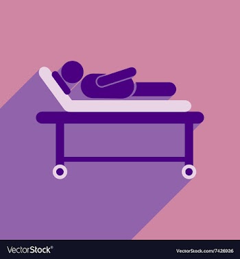 Modern flat icon with long shadow patient in vector image