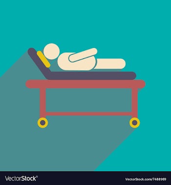 Modern flat icon with long shadow patient in vector image