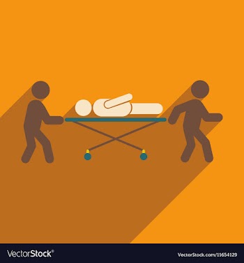 Modern flat icon with long shadow patient on vector image