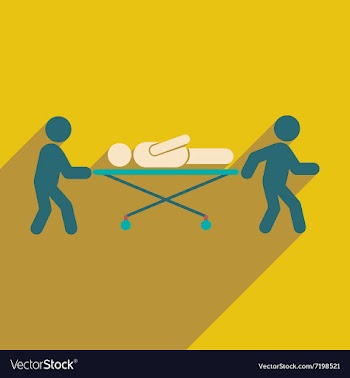 Modern flat icon with long shadow patient on vector image