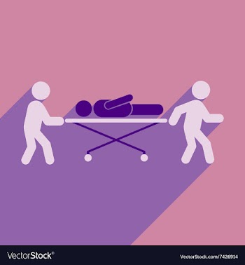 Modern flat icon with long shadow patient on vector image