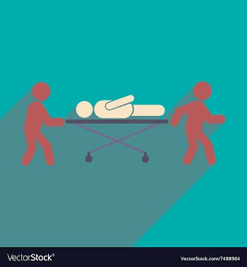 Modern flat icon with long shadow patient on vector image