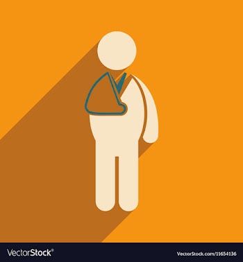 Modern flat icon with long shadow patient with vector image
