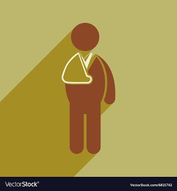 Modern flat icon with long shadow patient with vector image