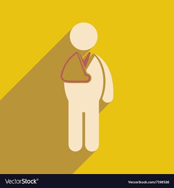 Modern flat icon with long shadow patient with vector image