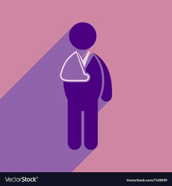 Modern flat icon with long shadow patient with vector image