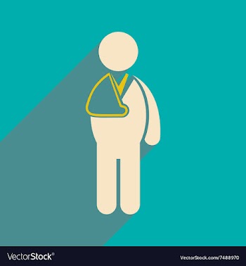 Modern flat icon with long shadow patient with vector image