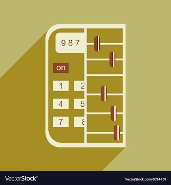 Modern flat icon with shadow abacus vector image