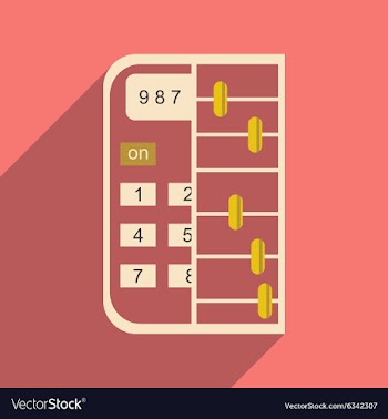 Modern flat icon with shadow abacus vector image
