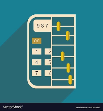 Modern flat icon with shadow abacus vector image