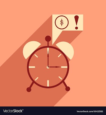 Modern flat icon with shadow alarm clock vector image