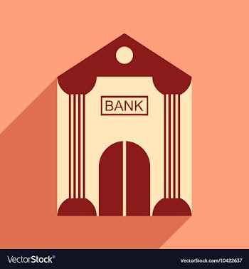 Modern flat icon with shadow Bank building vector image