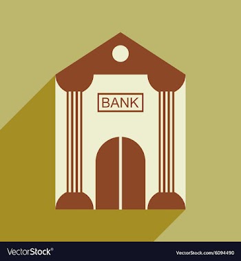 Modern flat icon with shadow Bank building vector image