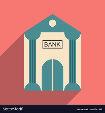 Modern flat icon with shadow Bank building vector image