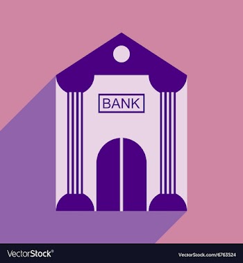 Modern flat icon with shadow Bank building vector image