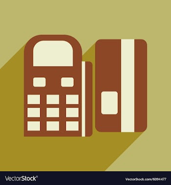 Modern flat icon with shadow bank card and the vector image