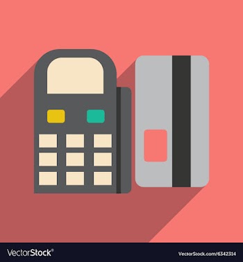 Modern flat icon with shadow bank card and the vector image