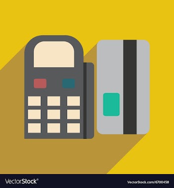 Modern flat icon with shadow bank card and the vector image