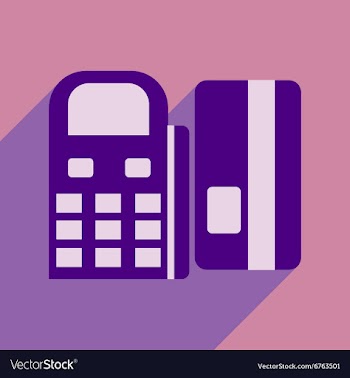 Modern flat icon with shadow bank card and the vector image