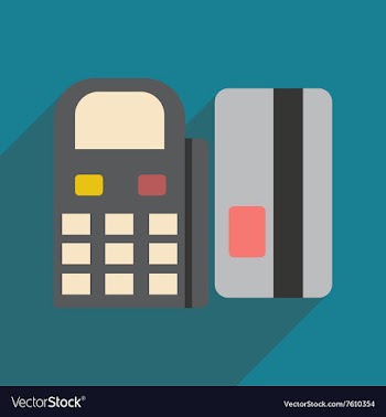 Modern flat icon with shadow bank card and the vector image