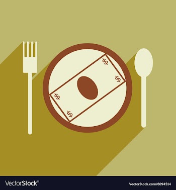 Modern flat icon with shadow bill on the plate vector image