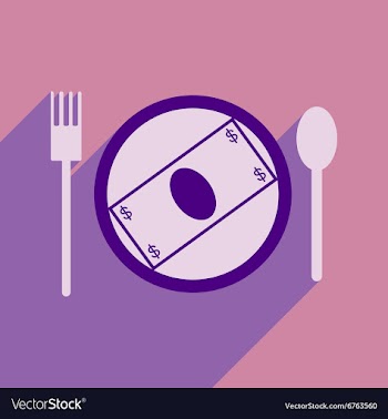Modern flat icon with shadow bill on the plate vector image