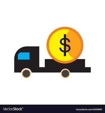 Modern flat icon with shadow car and money vector image
