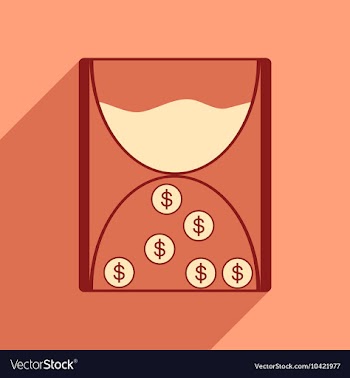 Modern flat icon with shadow cash clock vector image