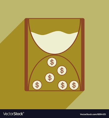 Modern flat icon with shadow cash clock vector image