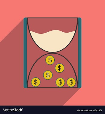 Modern flat icon with shadow cash clock vector image