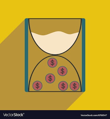 Modern flat icon with shadow cash clock vector image