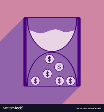 Modern flat icon with shadow cash clock vector image