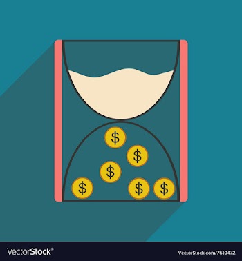 Modern flat icon with shadow cash clock vector image