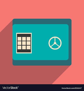Modern flat icon with shadow cash safe vector image