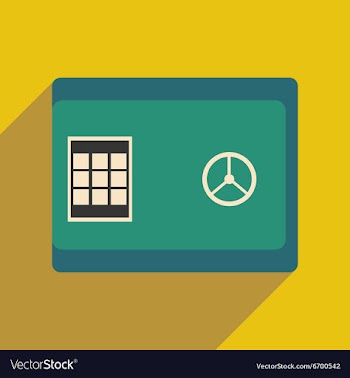 Modern flat icon with shadow cash safe vector image