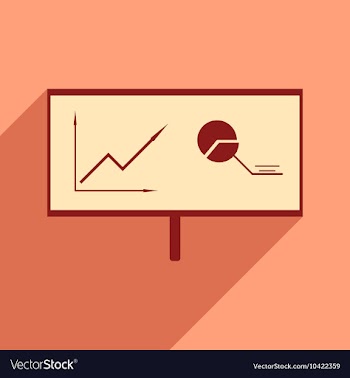 Modern flat icon with shadow chart diagram vector image