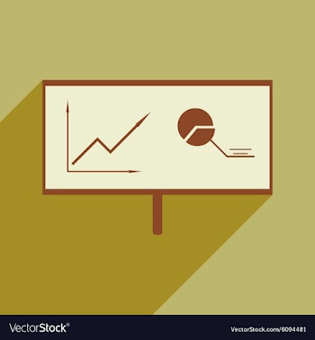 Modern flat icon with shadow chart diagram vector image