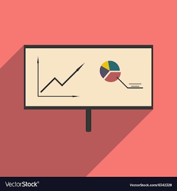 Modern flat icon with shadow chart diagram vector image