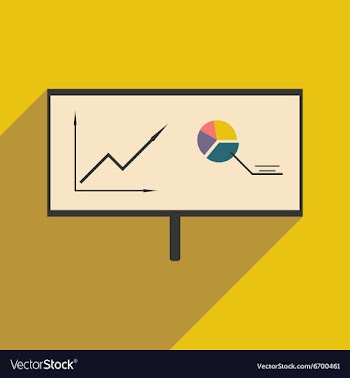 Modern flat icon with shadow chart diagram vector image