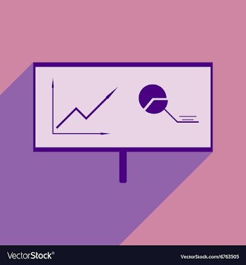 Modern flat icon with shadow chart diagram vector image