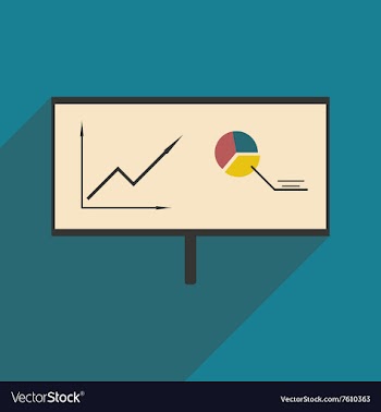 Modern flat icon with shadow chart diagram vector image