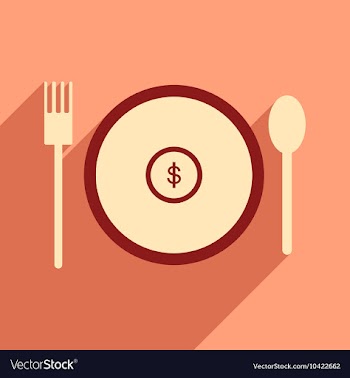 Modern flat icon with shadow Coin plate vector image