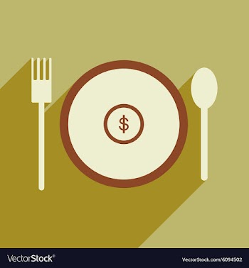 Modern flat icon with shadow Coin plate vector image