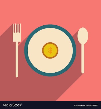 Modern flat icon with shadow Coin plate vector image