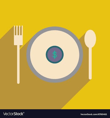 Modern flat icon with shadow Coin plate vector image