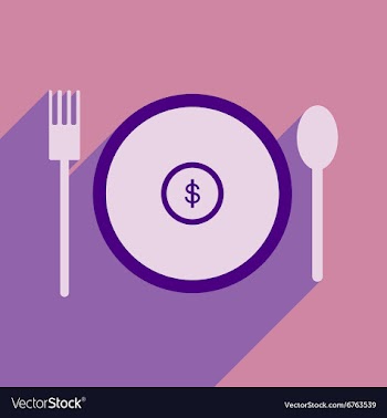 Modern flat icon with shadow Coin plate vector image