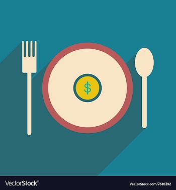 Modern flat icon with shadow Coin plate vector image